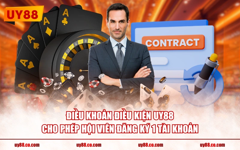 Điều khoản điều kiện UY88 cho phép hội viên đăng ký 1 tài khoản