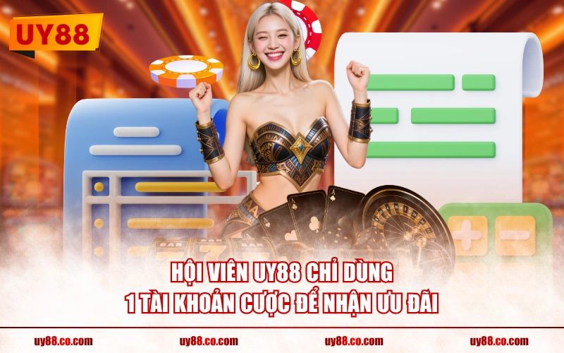 Hội viên UY88 chỉ dùng 1 tài khoản cược để nhận ưu đãi